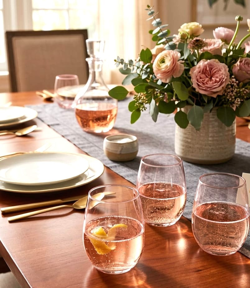 345ml Pink Glass Set of 4