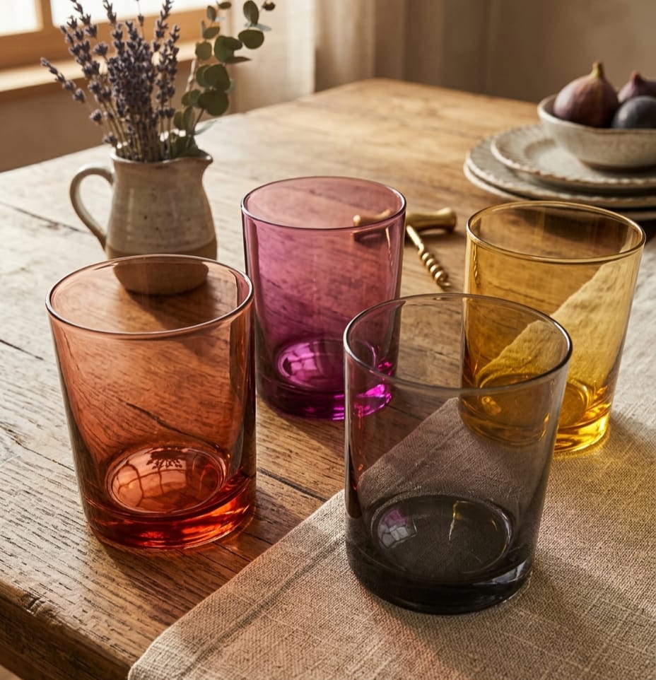 410ml Multi-Color Glass Set of 4