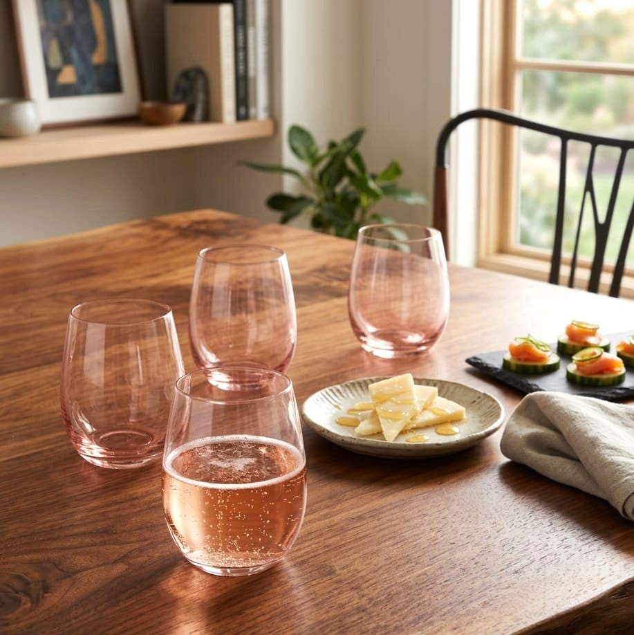 345ml Pink Glass Set of 4