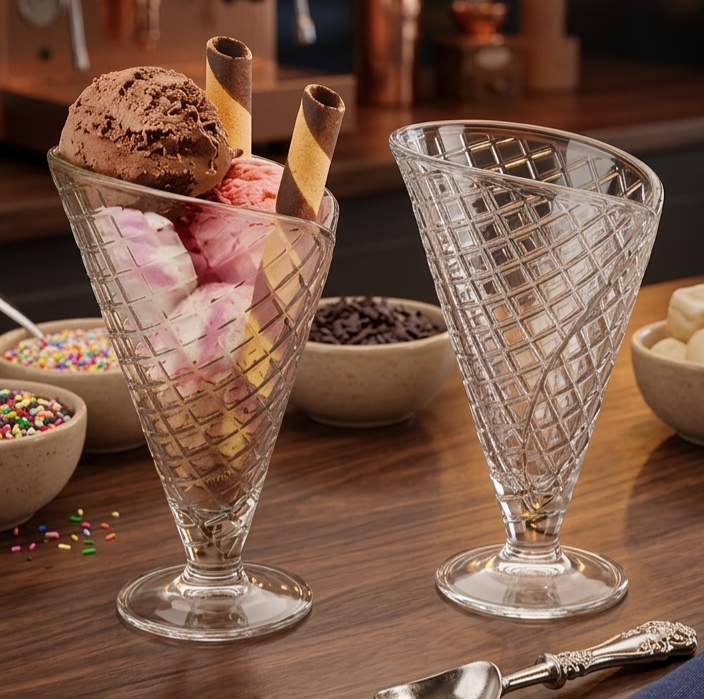 Ice Cream Glass Cups Set of 6